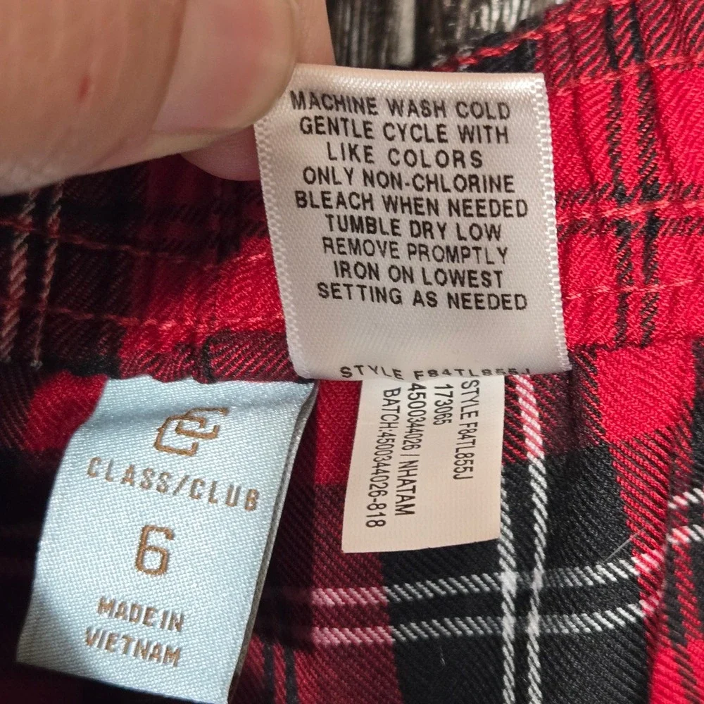 Class Club Red & Black Plaid Pants Kids‎ Size 6 Bottoms